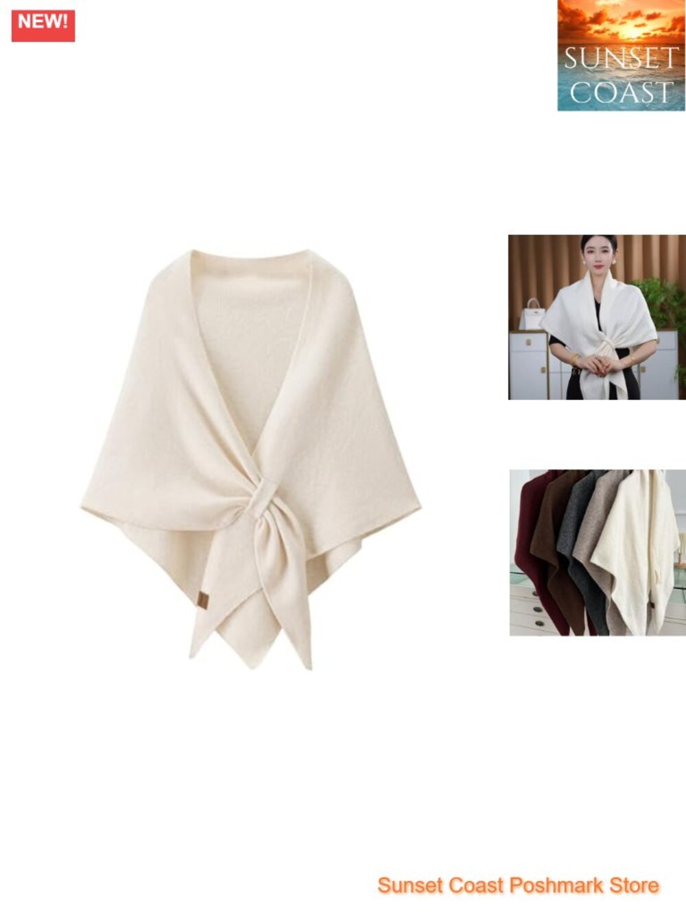 Wool Cashmere Knit Pashmina Shawl Wrap Cardigan Cape Shoulder Sweater Scarf